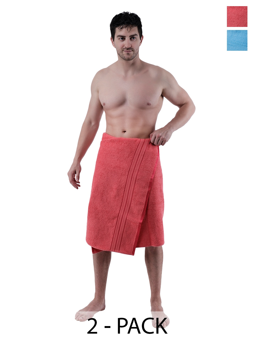 

Dollar Socks Blue & Red 2 Pieces Cotton 400 GSM Bath Towel