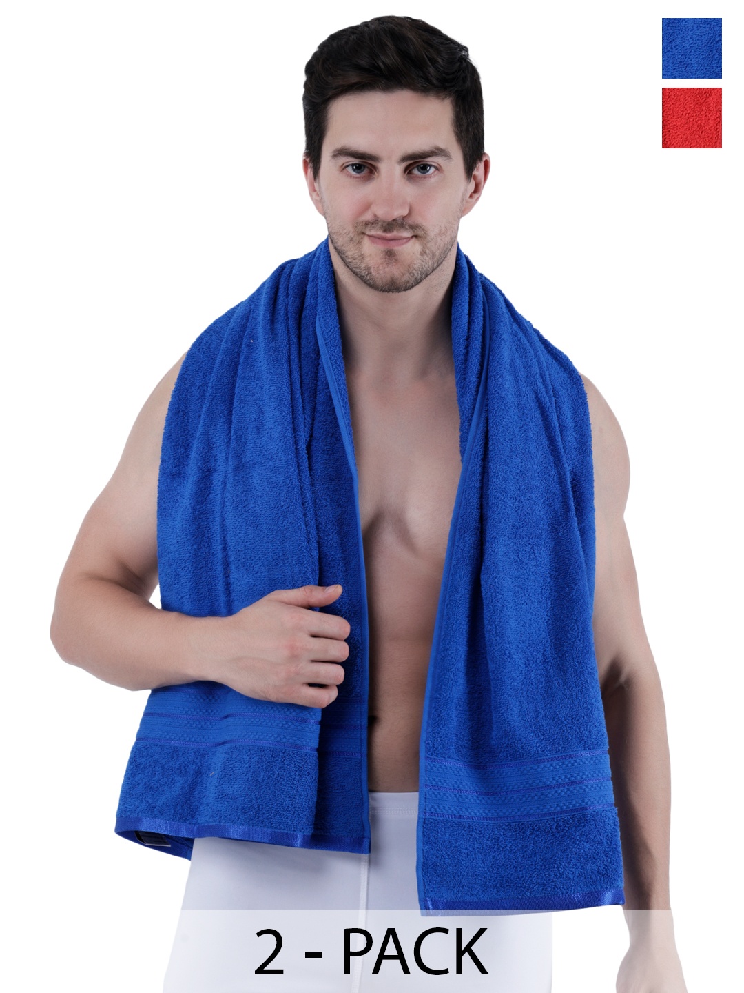 

Dollar Socks Blue & Red 2 Pieces Cotton 400 GSM Bath Towels