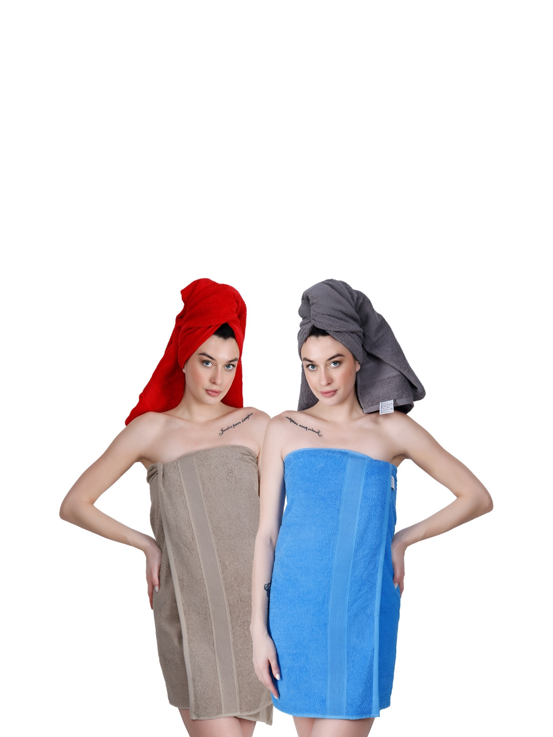 

Dollar Socks Blue & Brown 2 Pieces Cotton 600 GSM Bath Towel