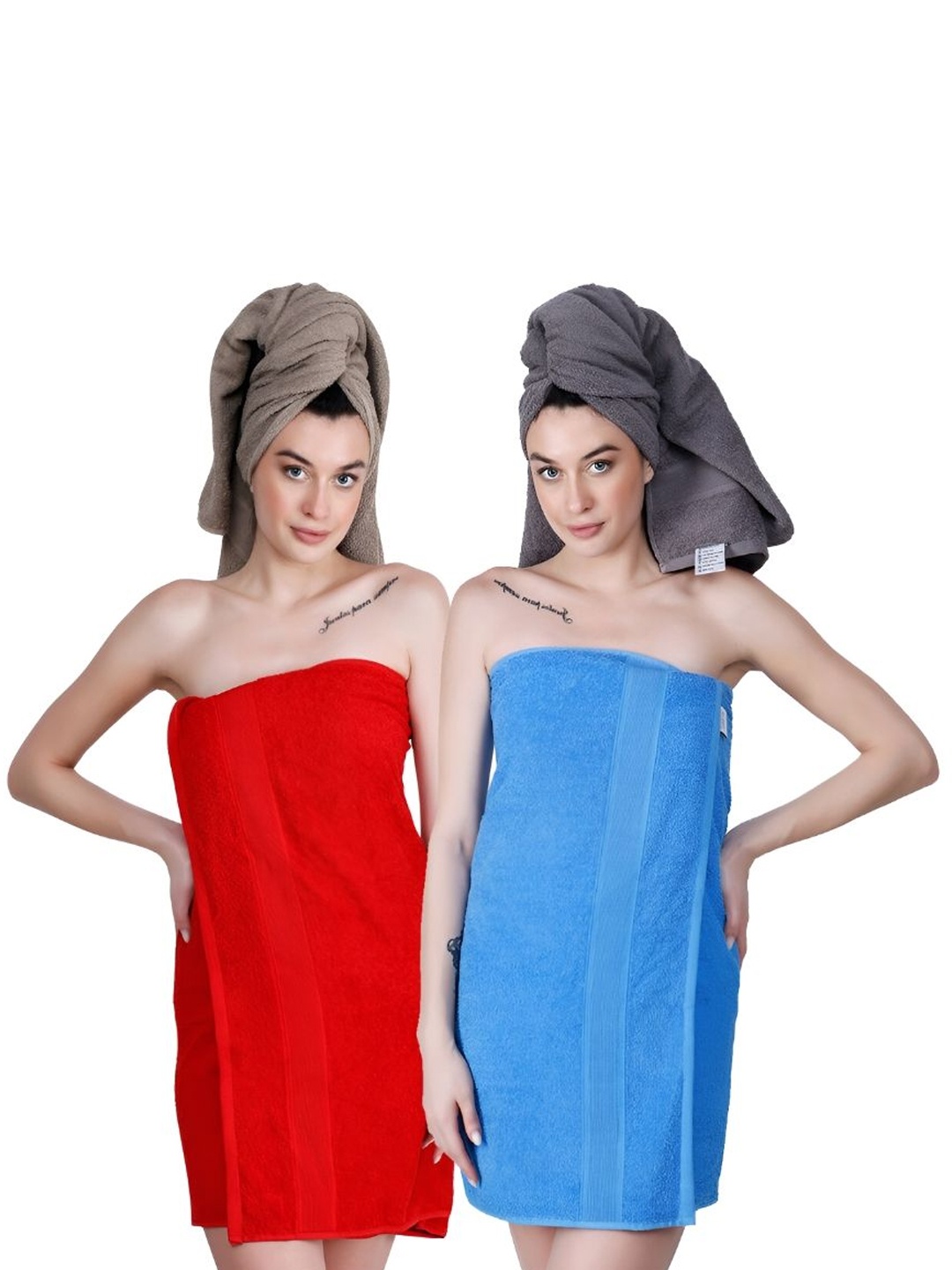 

Dollar Socks Red & Blue 2 Pieces Cotton 400 GSM Bath Towel