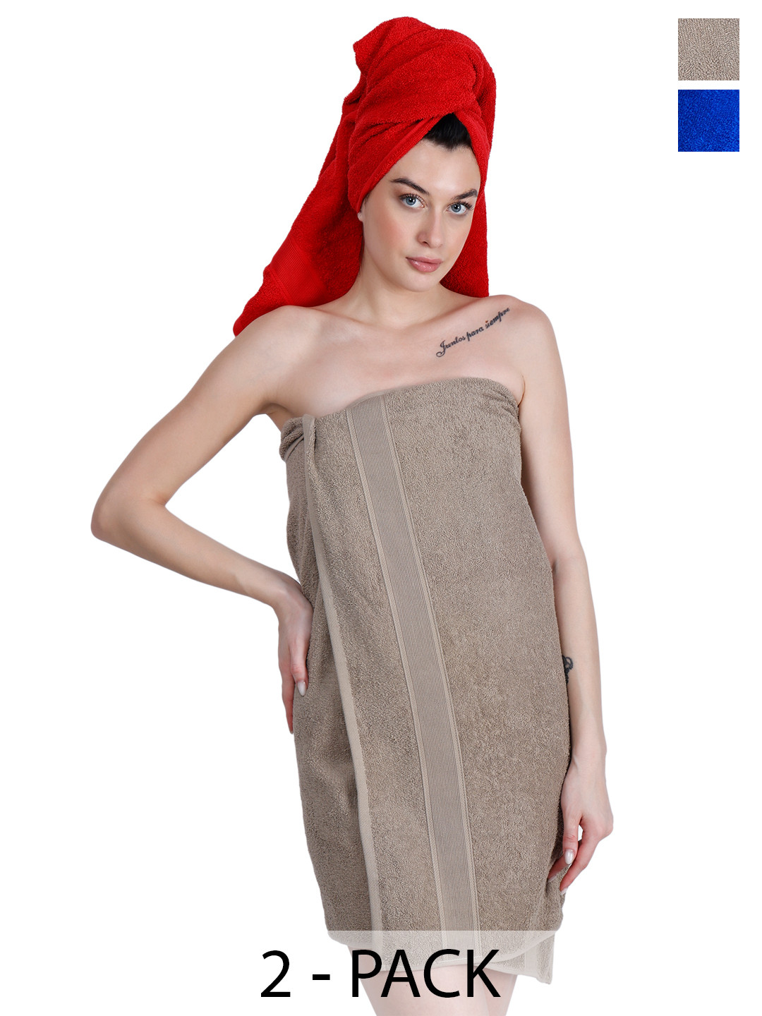 

Dollar Socks Blue & Grey 2 Pieces Cotton 400 GSM Bath Towels