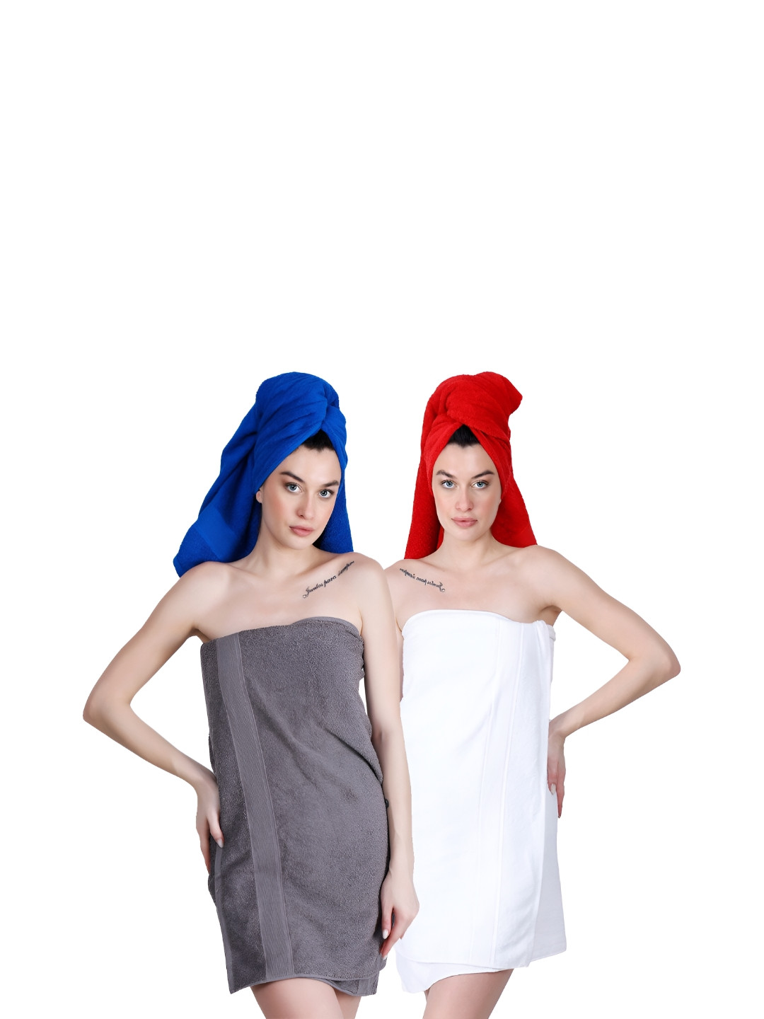 

Dollar Socks White & Grey 2Pcs Cotton 600 GSM Bath Towels