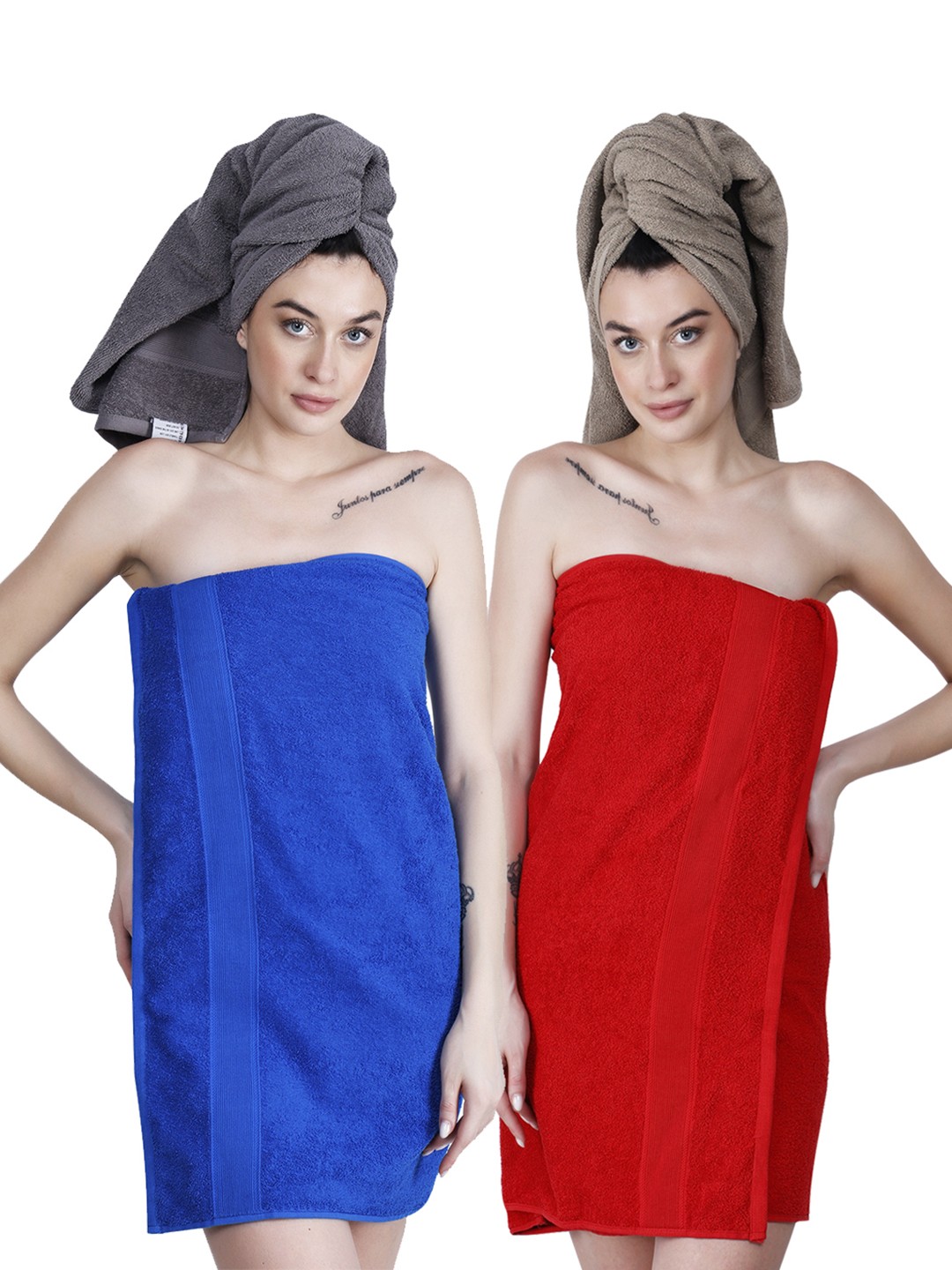 

Dollar Socks Blue & Red 2 Pieces Cotton 400 GSM Bath Towels