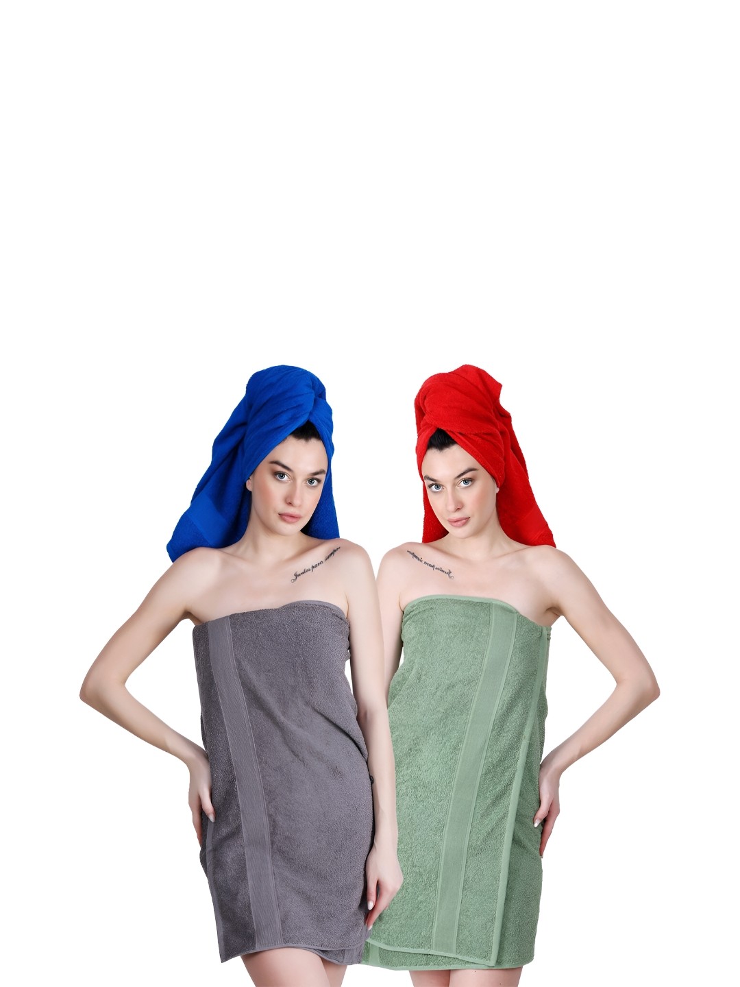 

Dollar Socks Green & Grey 2 Pieces Cotton 600 GSM Bath Towel