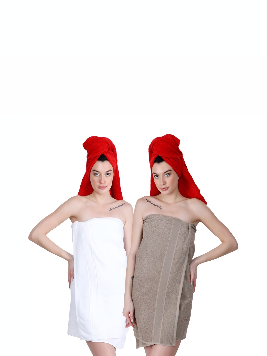 

Dollar Socks White & Brown 2 Pieces Cotton 600 GSM Bath Towel