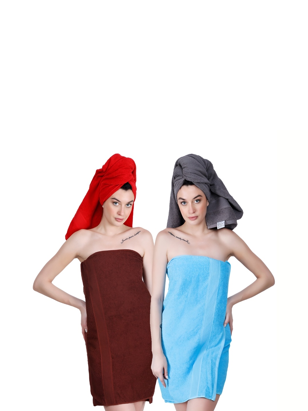 

Dollar Socks Blue & Brown 2 Pieces Cotton 600 GSM Bath Towel
