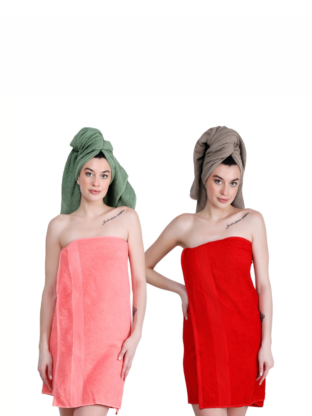 

Dollar Socks Pink & Red 2 Cotton 600 GSM Bath Towel