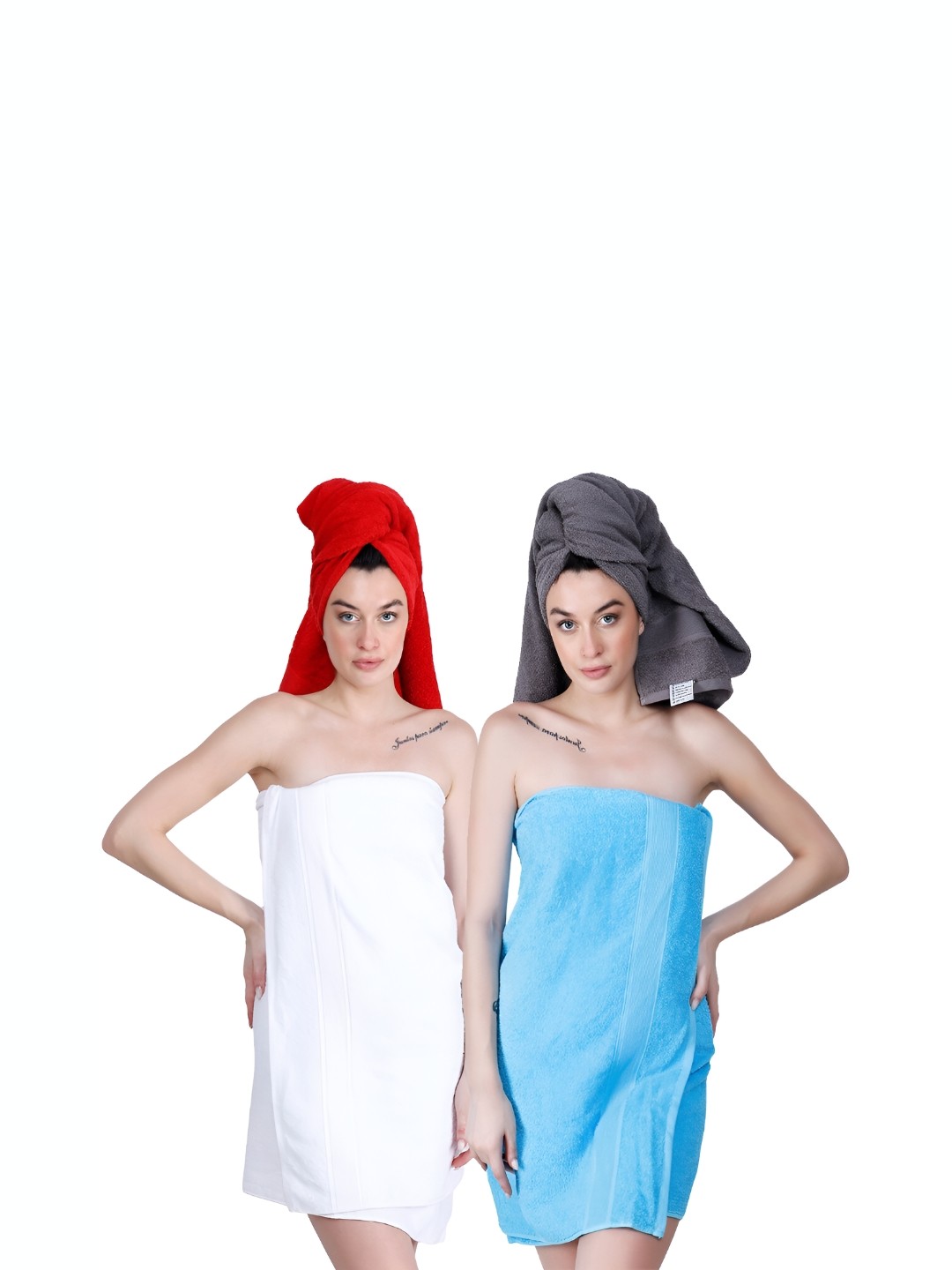 

Dollar Socks Blue & White 2 Pieces Cotton 600 GSM Bath Towel
