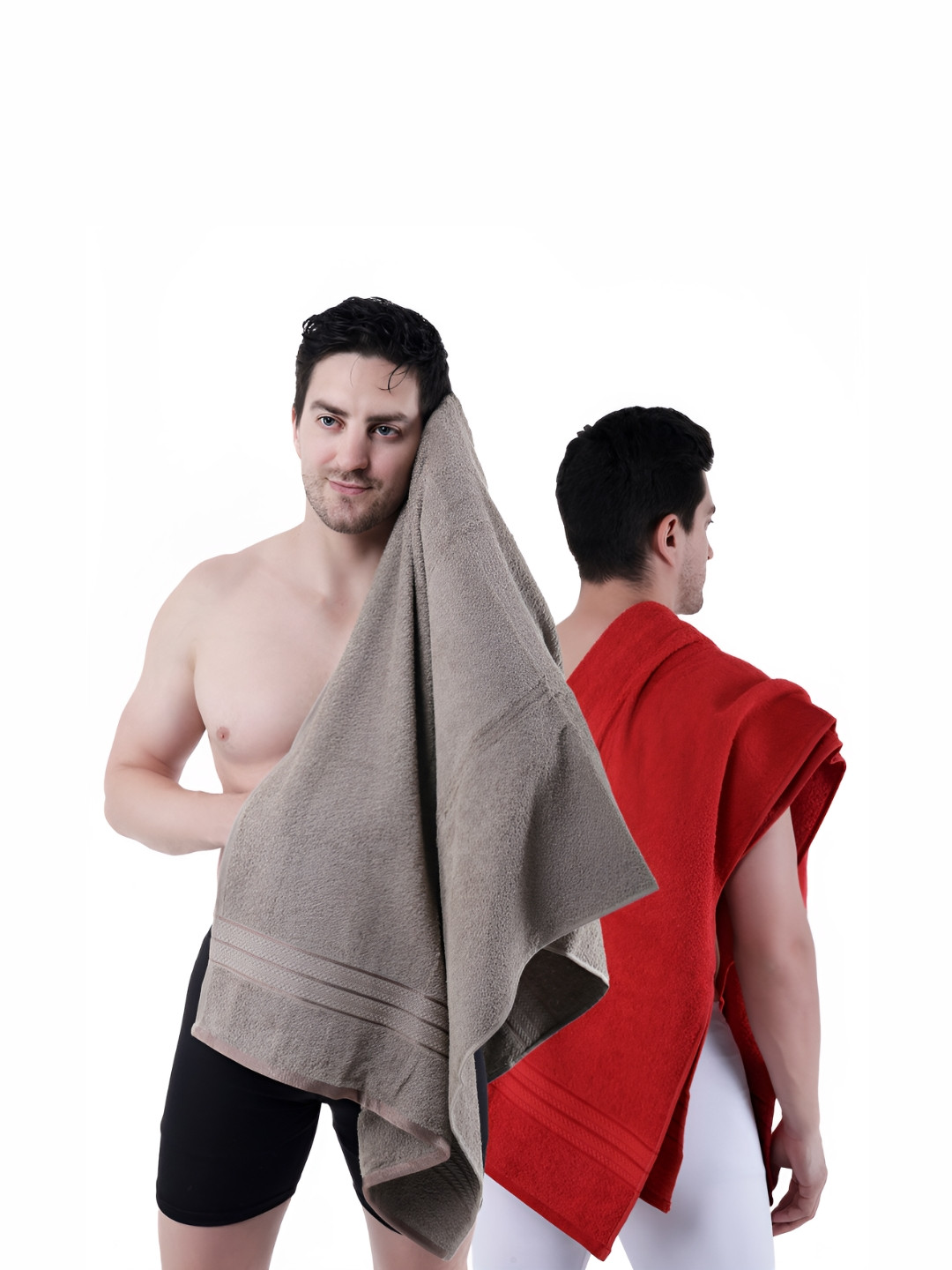 

Dollar Socks Red & Brown 2 Pieces Cotton 600 GSM Bath Towel