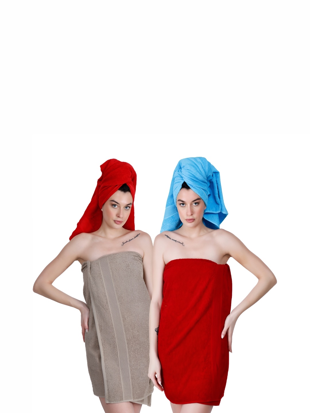 

Dollar Socks Grey & Red 2 Pieces Cotton 600 GSM Bath Towel