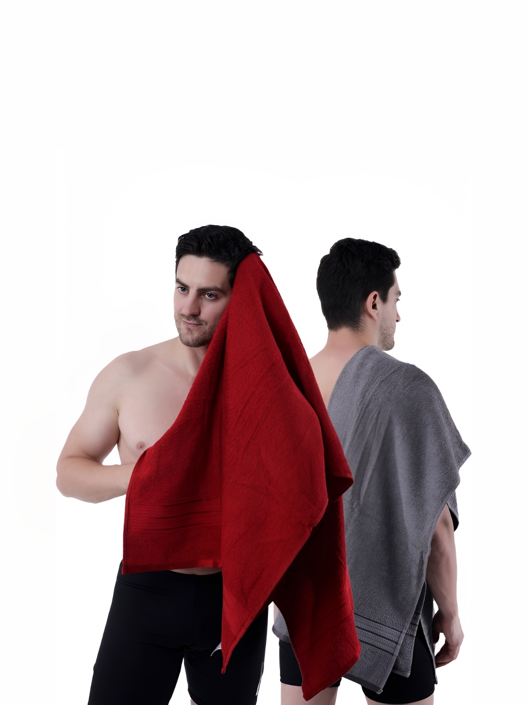 

Dollar Socks Red & Grey 2 Pieces Cotton 600 GSM Bath Towel