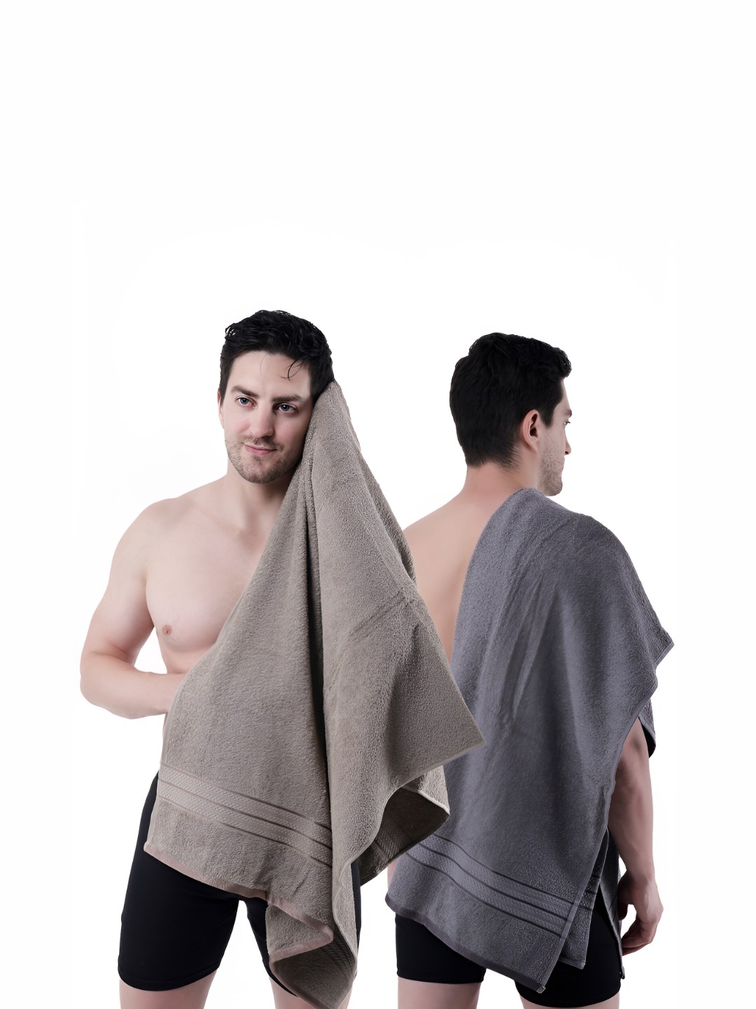 

Dollar Socks Grey & Brown 2 Pieces Cotton 600 GSM Bath Towel