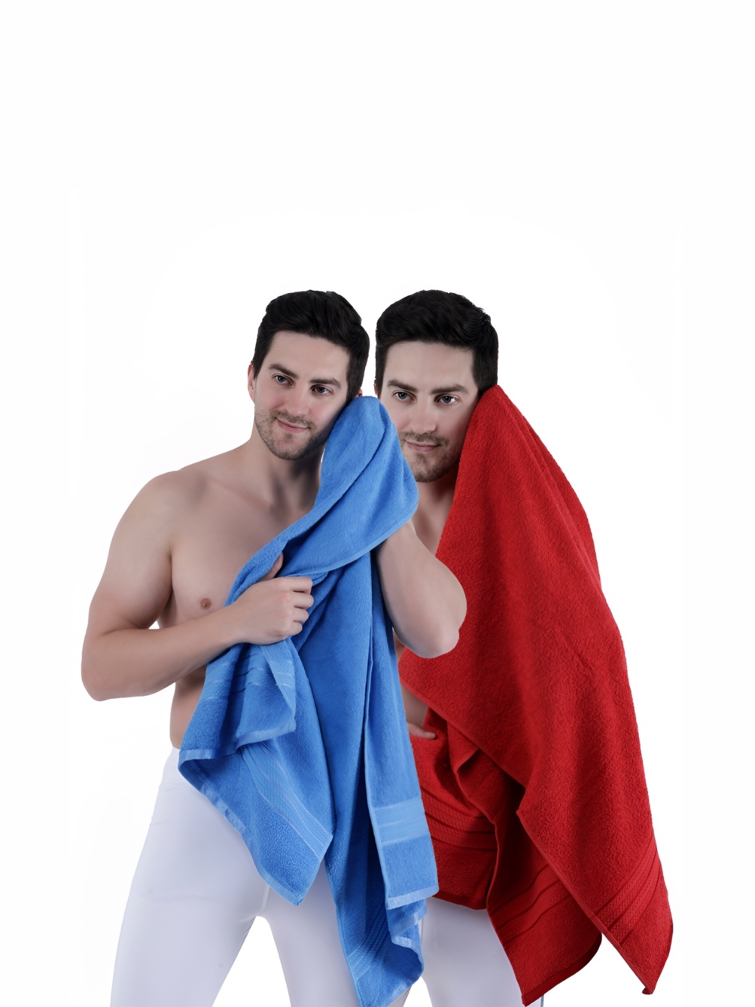 

Dollar Socks Blue & Red 2 Pieces Cotton 600 GSM Bath Towel