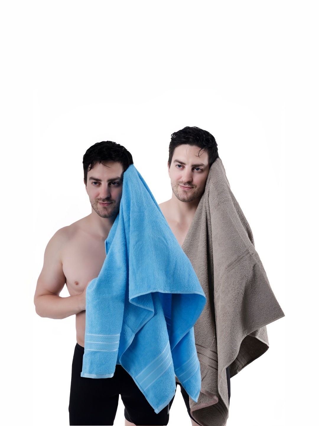 

Dollar Socks Blue & Grey 2 Pieces Cotton 600 GSM Bath Towel