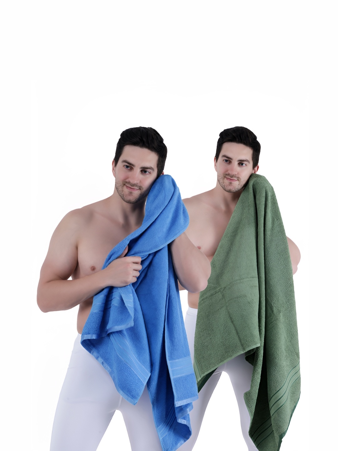 

Dollar Socks Blue & Green 2 Pieces Cotton 600 GSM Bath Towel