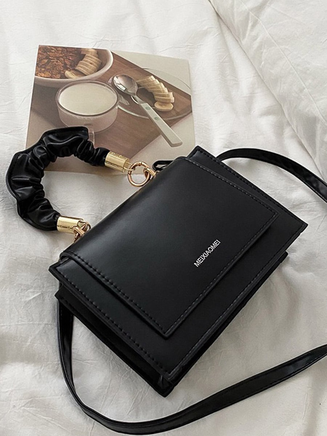

Styli Top Handle Detailed Handbag, Black