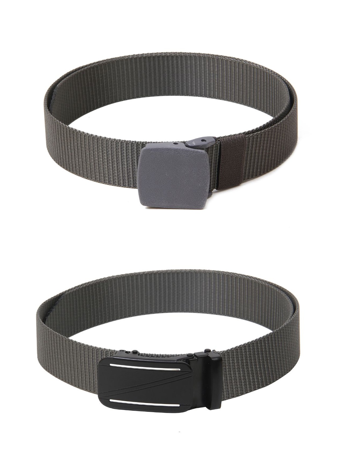 

Calvadoss Girls Set Of 2 Textured Belts, Grey
