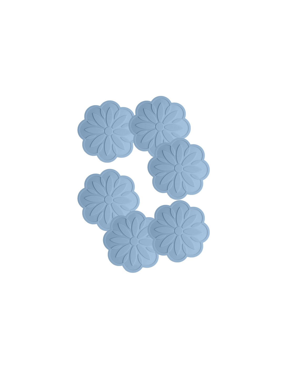 

P-Plus International Blue 6 Pieces Floral Coasters
