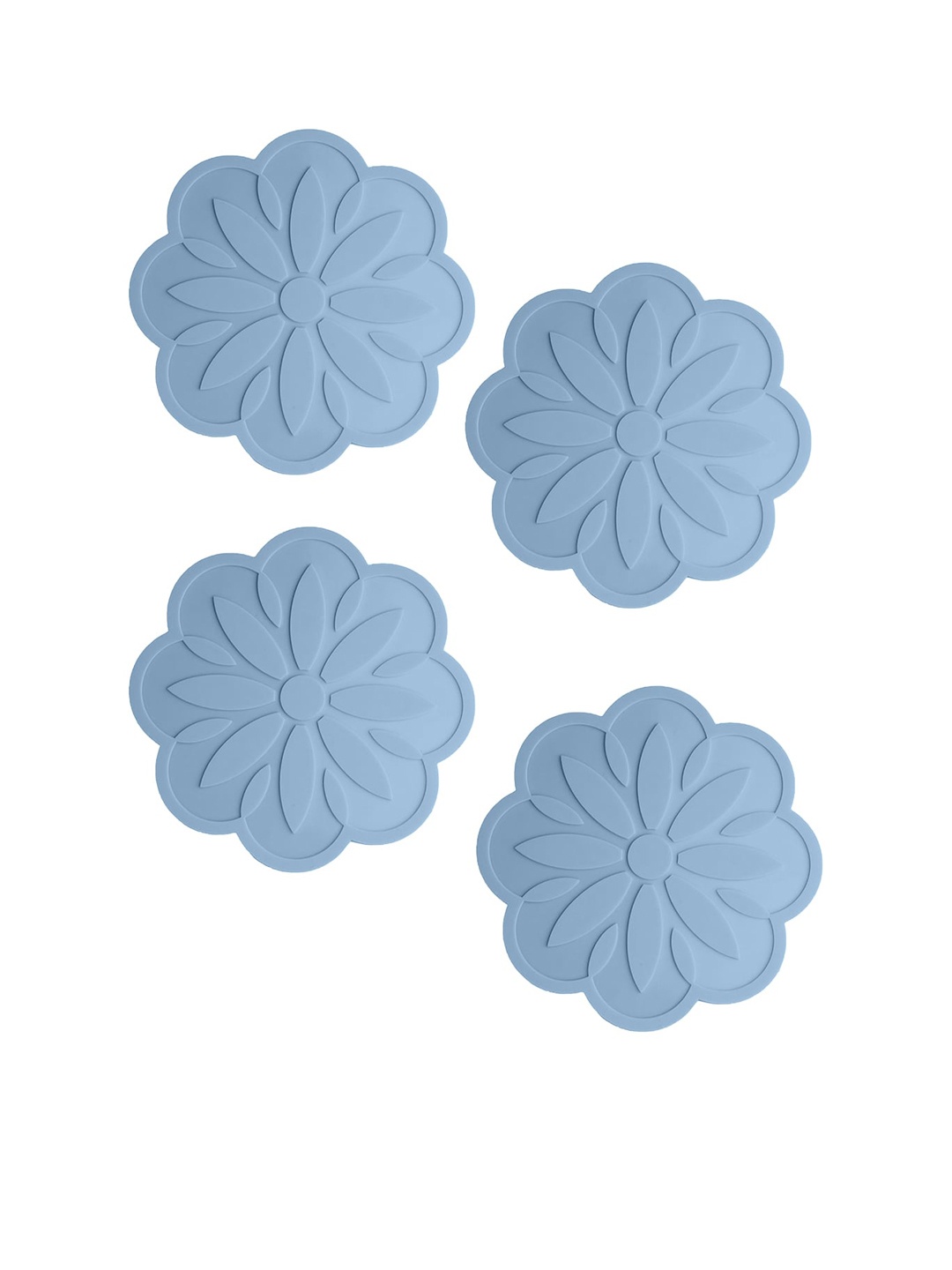 

P-Plus International Blue 4 Pcs Textured Non-Slip Trivets