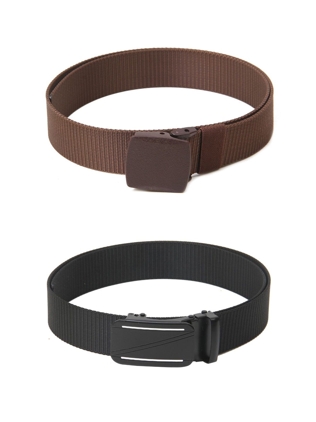 

Calvadoss Men Set Of 2 Textured Canvas Belts, Brown
