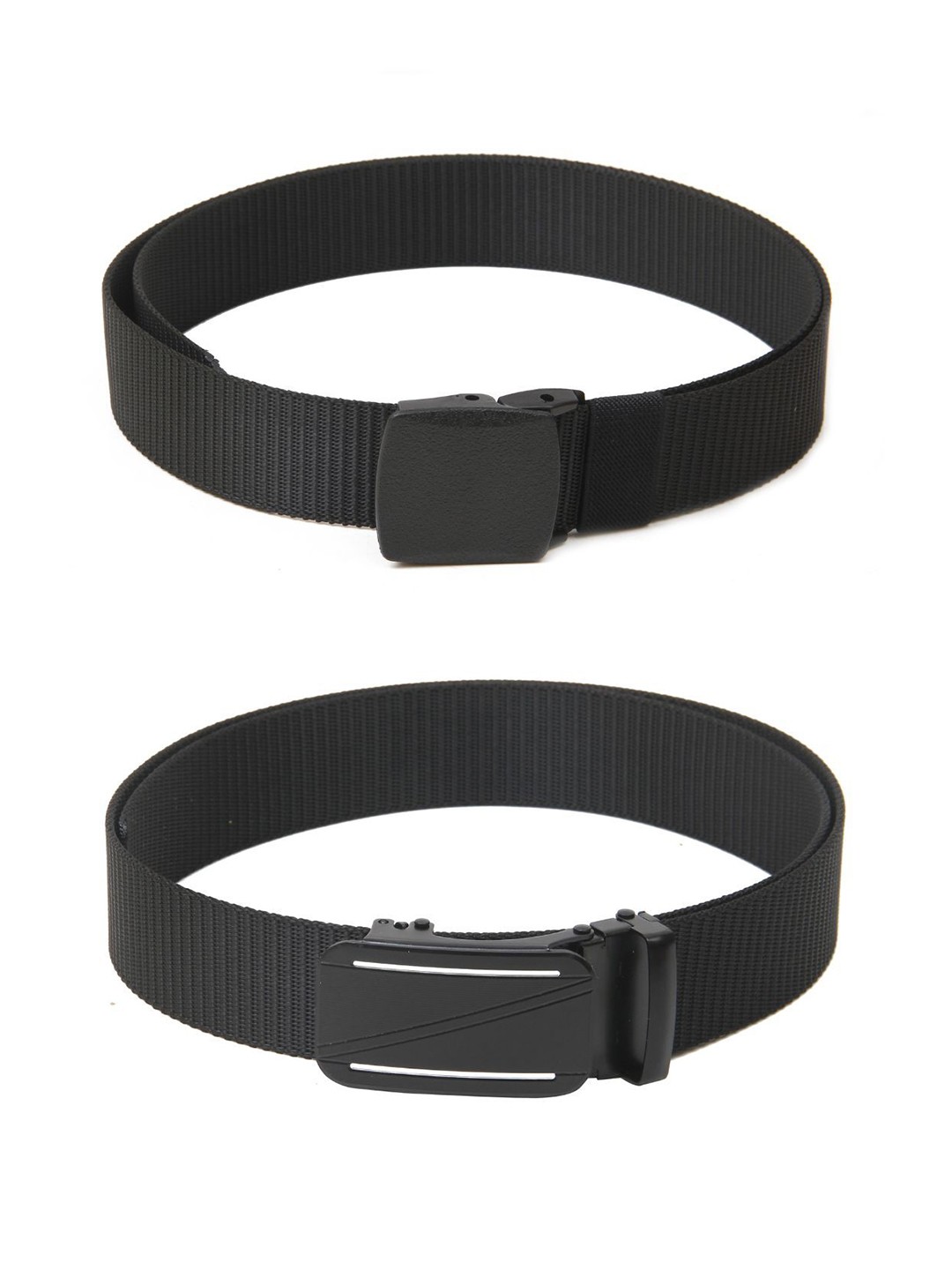 

Calvadoss Men Set Of 2 Textured Wide Belts, Black