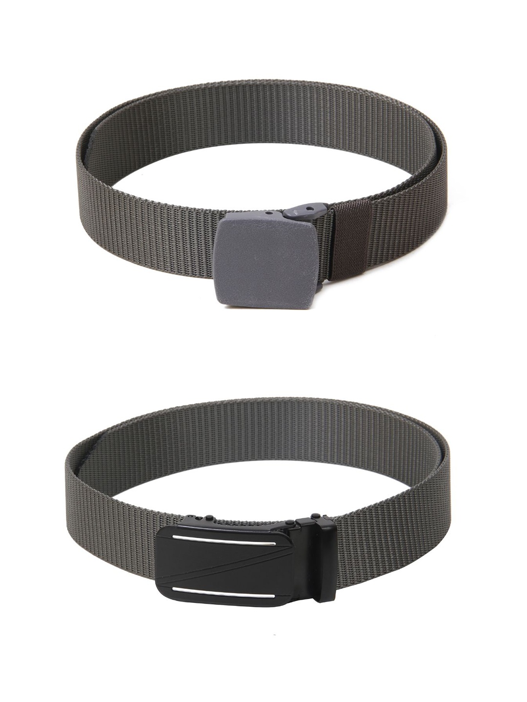 

Calvadoss Men Set Of 2 Textured Wide Belts, Grey