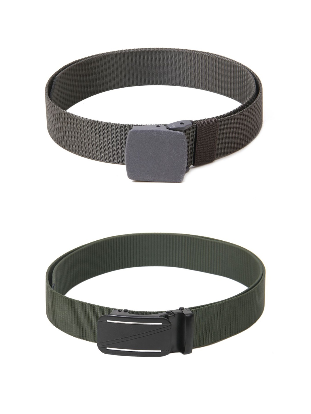 

Calvadoss Men Set Of 2 Textured Belts, Grey