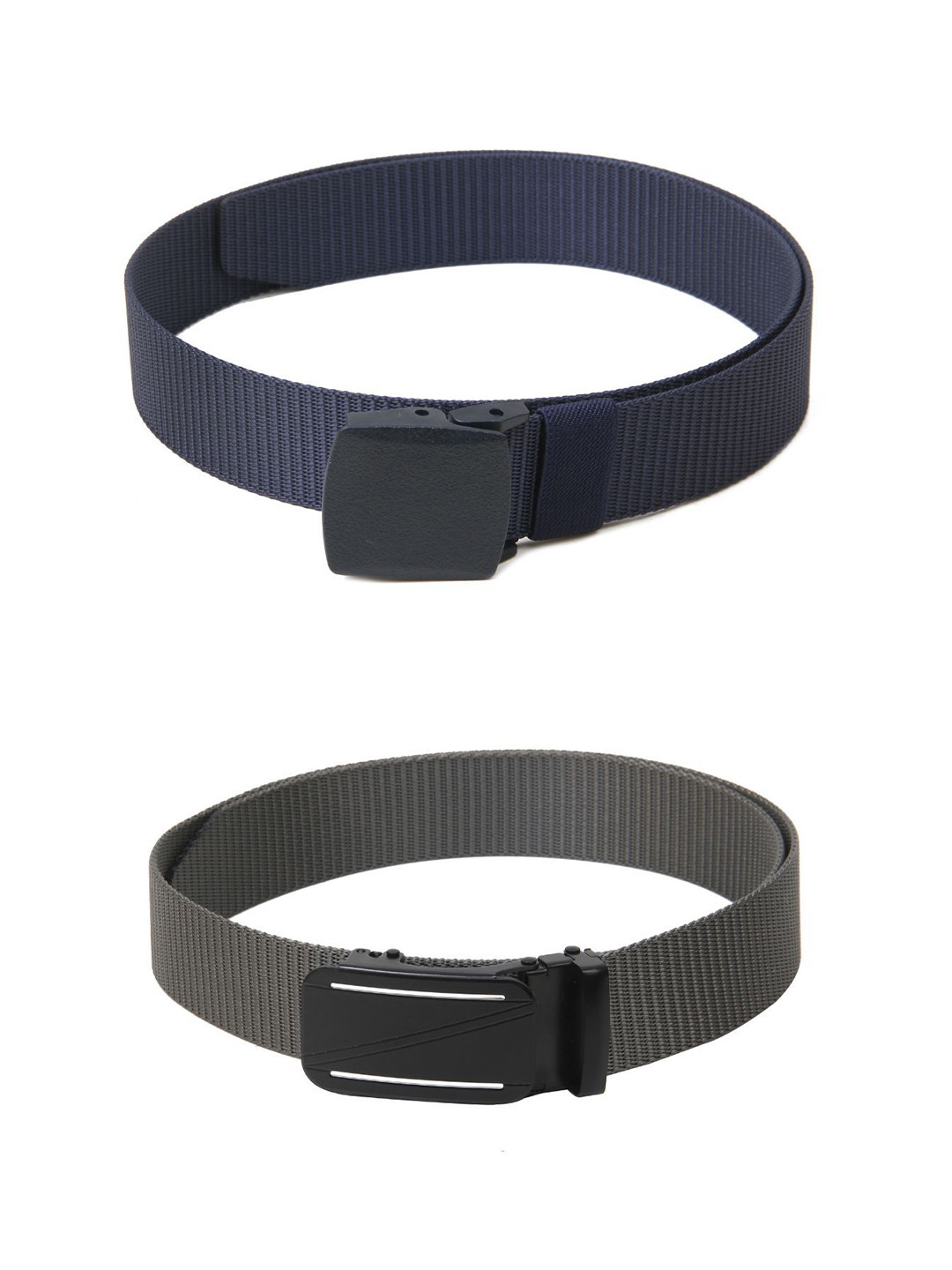 

Calvadoss Men Set Of 2 Textured Belts, Navy blue
