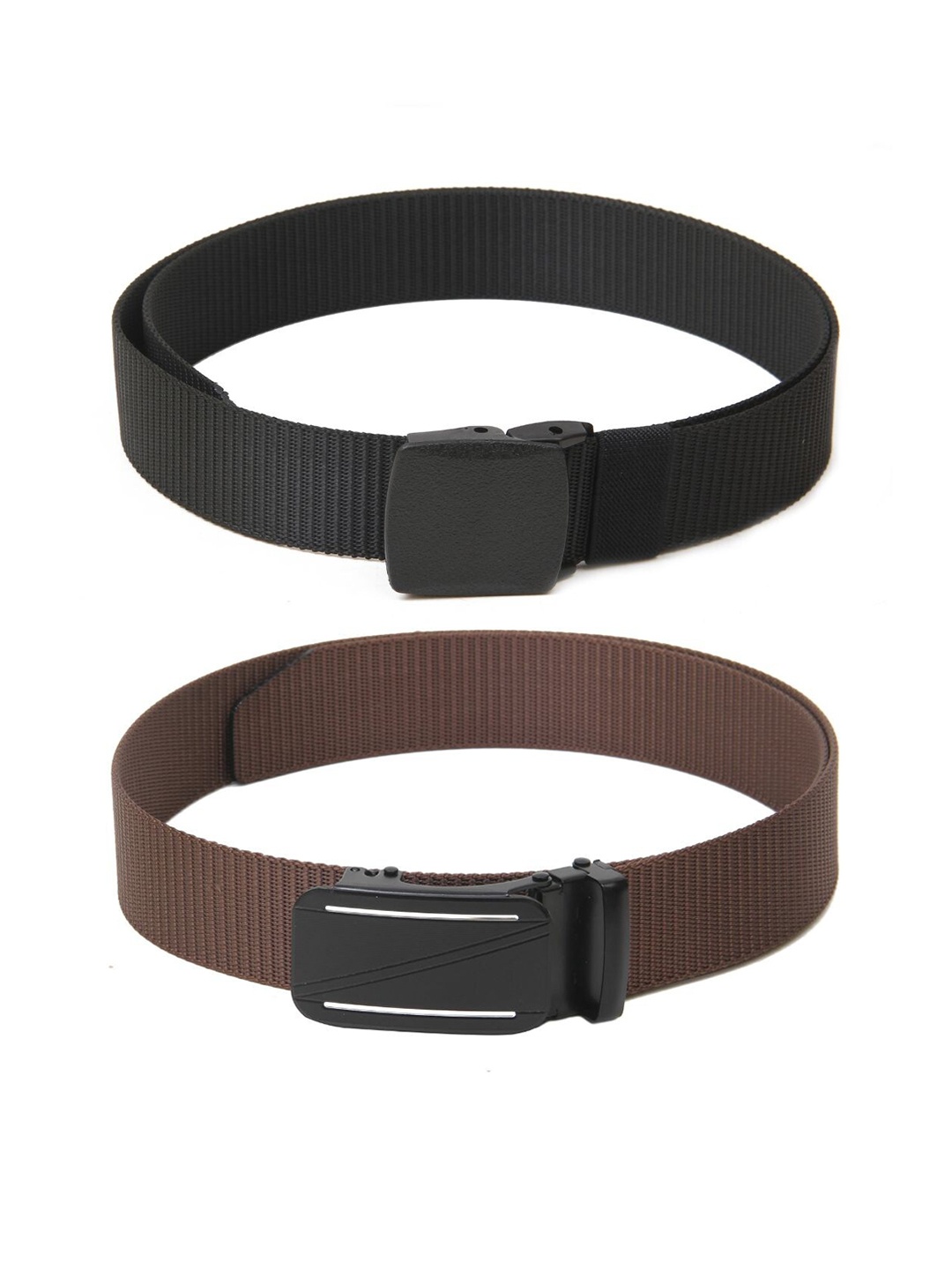 

Calvadoss Men Set of 2 Textured Belts, Black