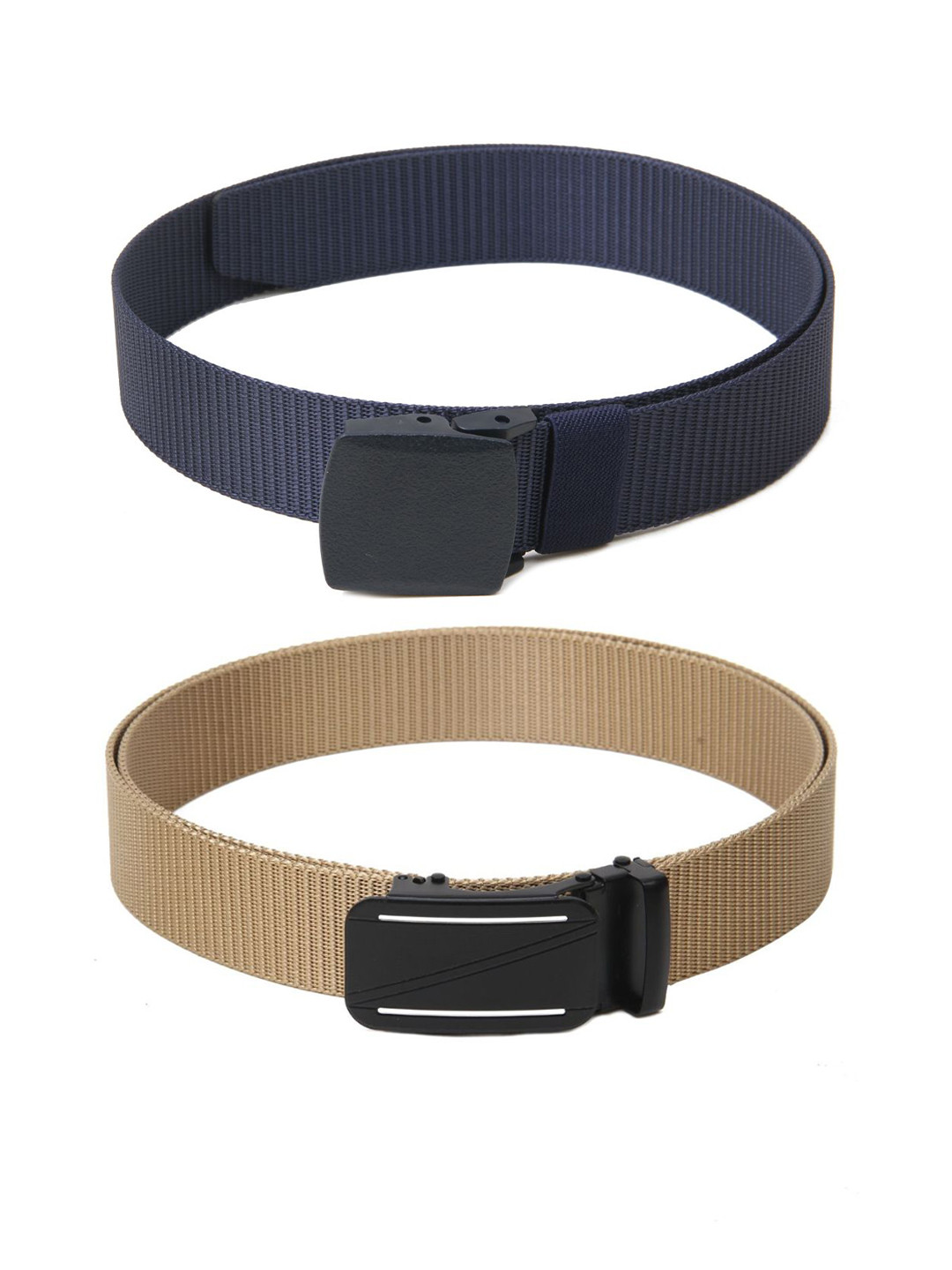 

Calvadoss Men Set Of 2 Textured Wide Belts, Navy blue