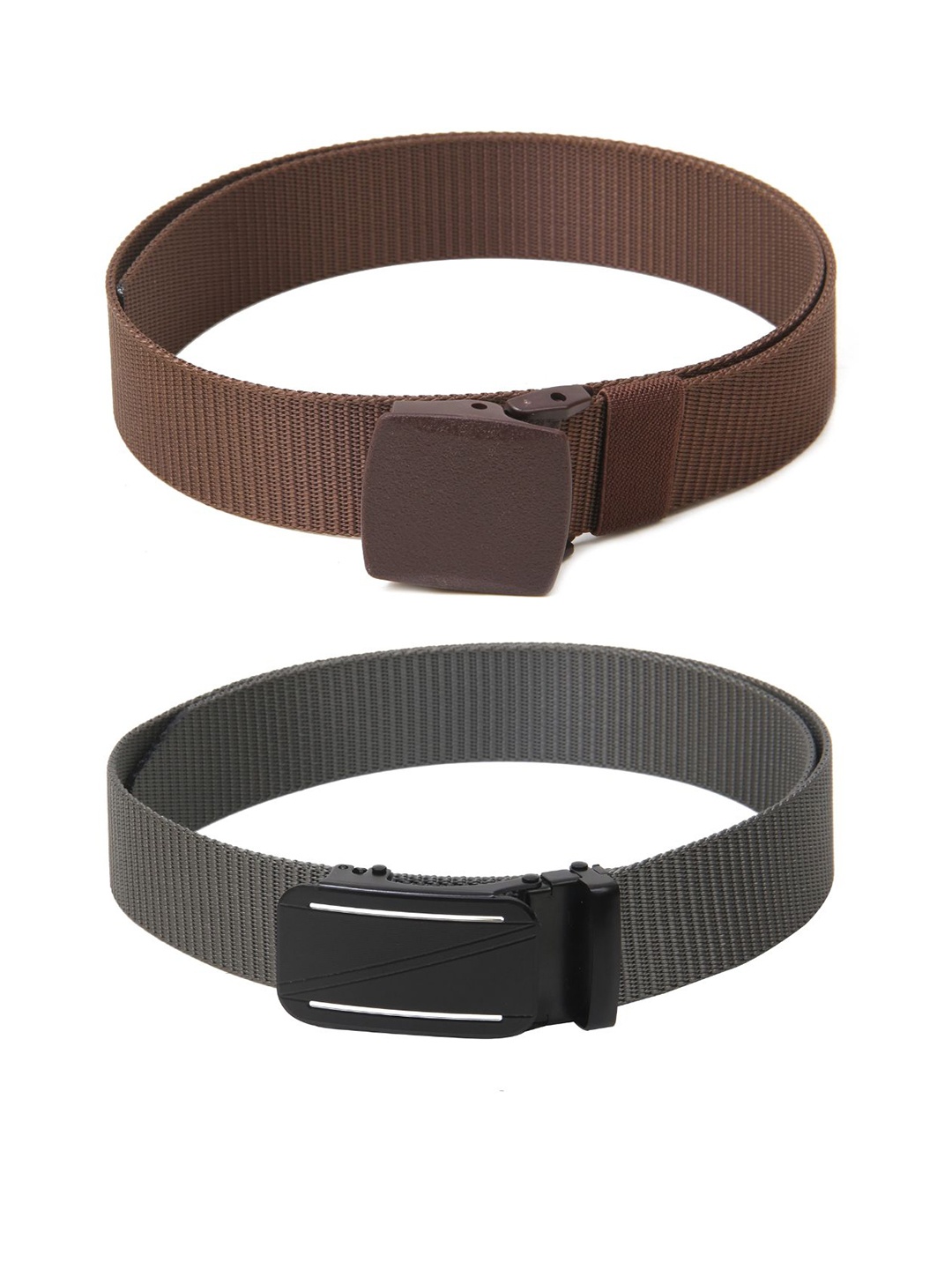 

Calvadoss Men Set Of 2 Textured Belts, Brown