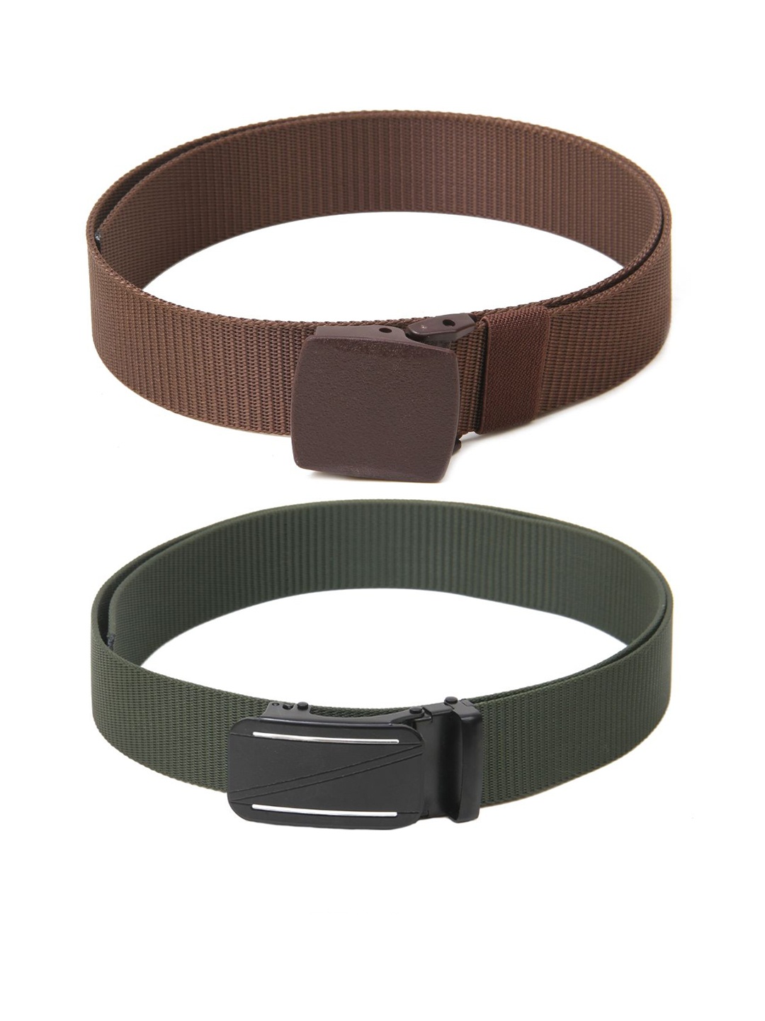 

Calvadoss Men Set Of 2 Textured Canvas Belts, Brown