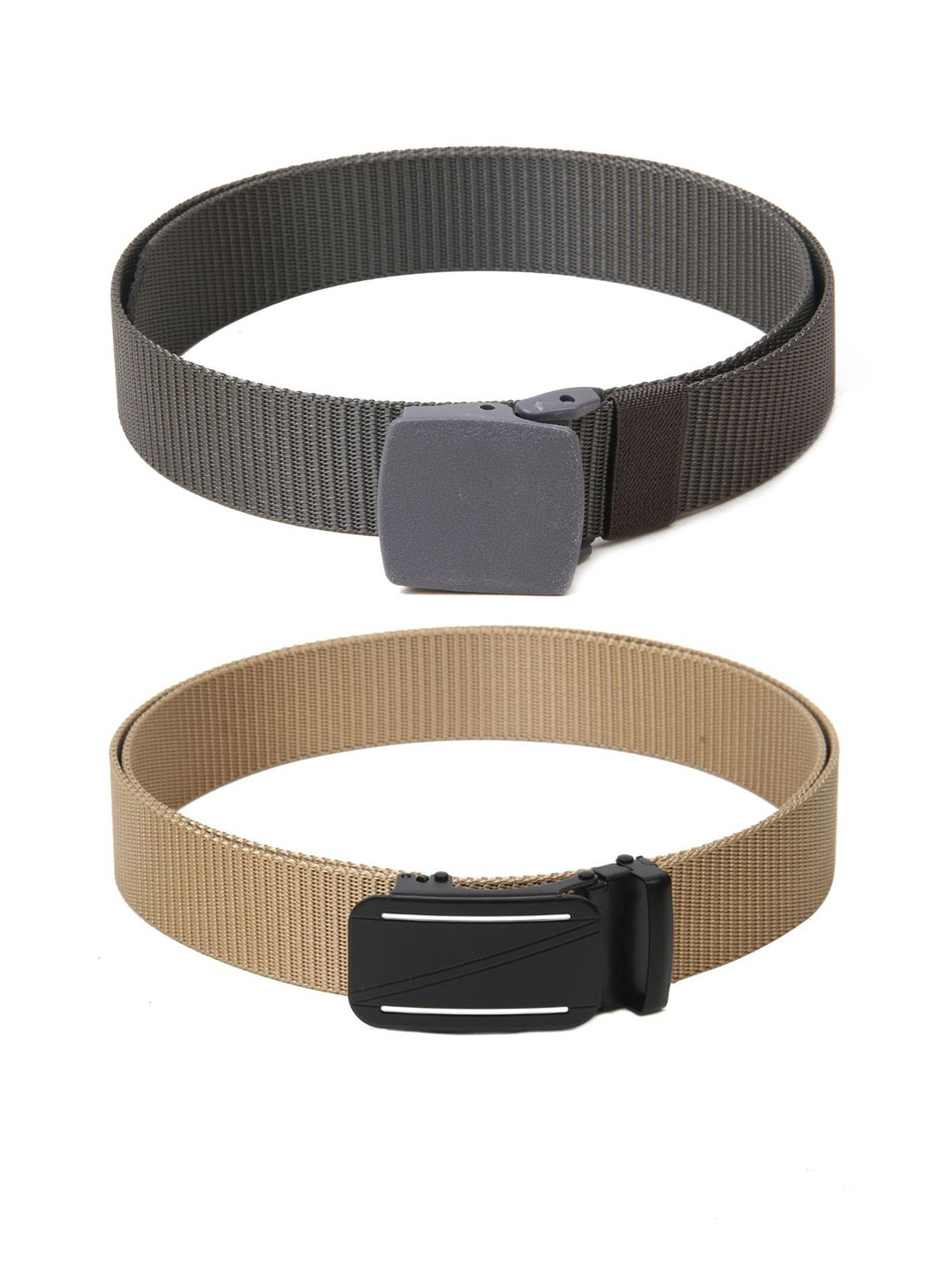 

Calvadoss Men Set Of 2 Textured Canvas Belts, Grey