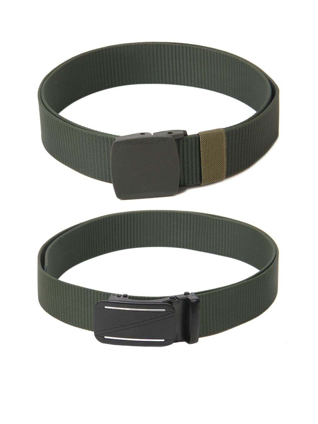 

Calvadoss Men Set Of 2 Textured Belts, Green
