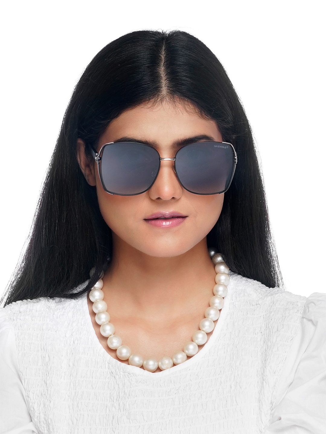 

HASHTAG EYEWEAR Women Square Sunglasses with Polarised and UV Protected Lens D6312-C1, Blue