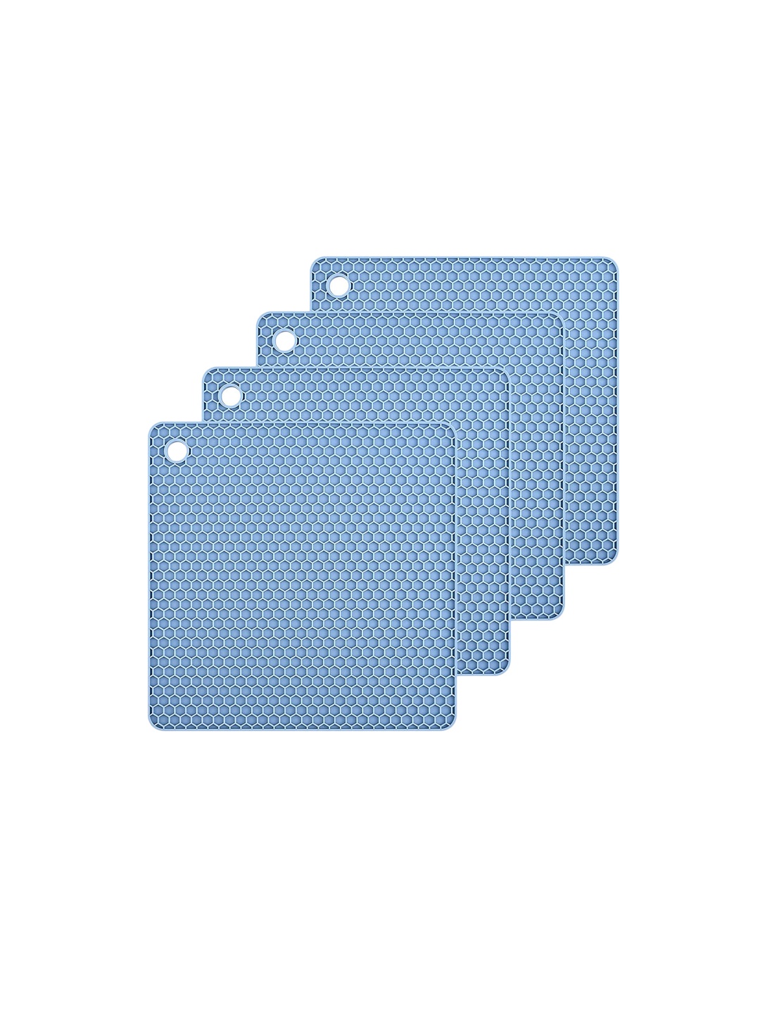 

P-Plus International Blue & White 4 Pieces Textured Square Coasters
