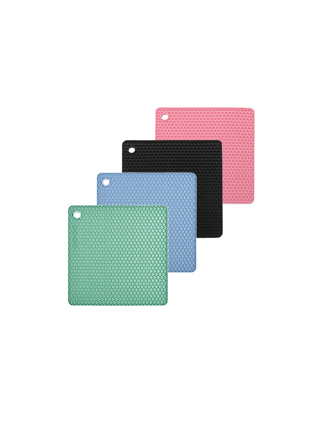 

P-Plus International Blue & Pink 4 Pieces Textured Heat Resistant Trivets