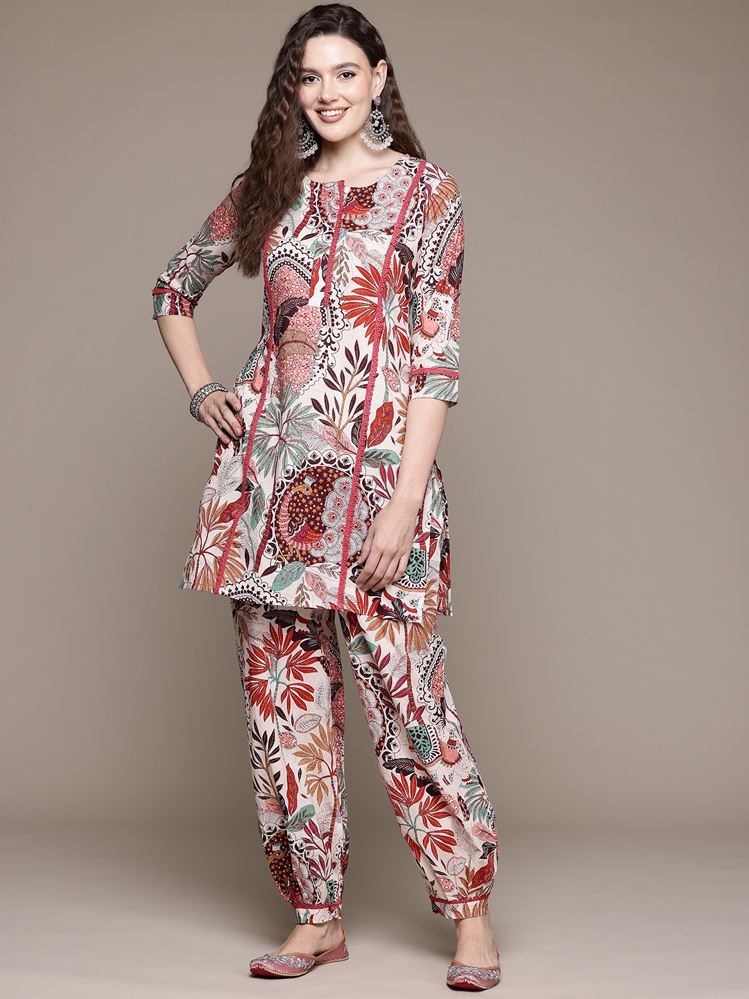 

Readiprint Ethnic Print Pure Cotton Tunic With Trousers, Multi