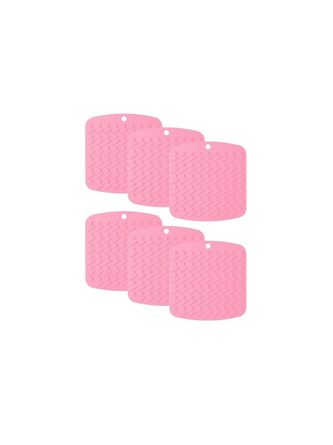 

P-Plus International Pink 6 Pieces Textured Heat Resistant Trivets