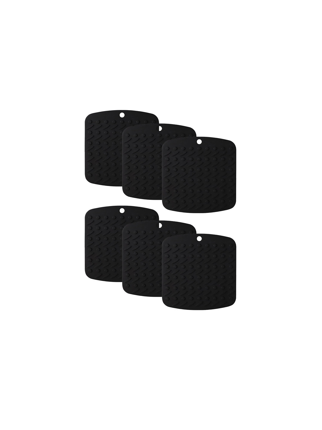 

P-Plus International Black 6 Pieces Textured Heat Resistant Trivets