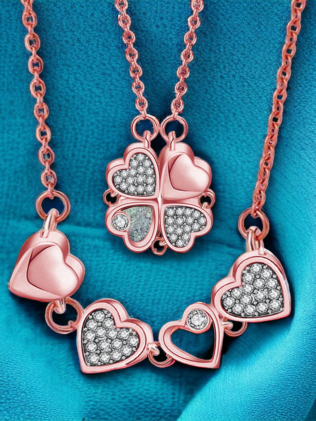 

Okos Rose Gold-Plated Cubic Zirconia Necklace