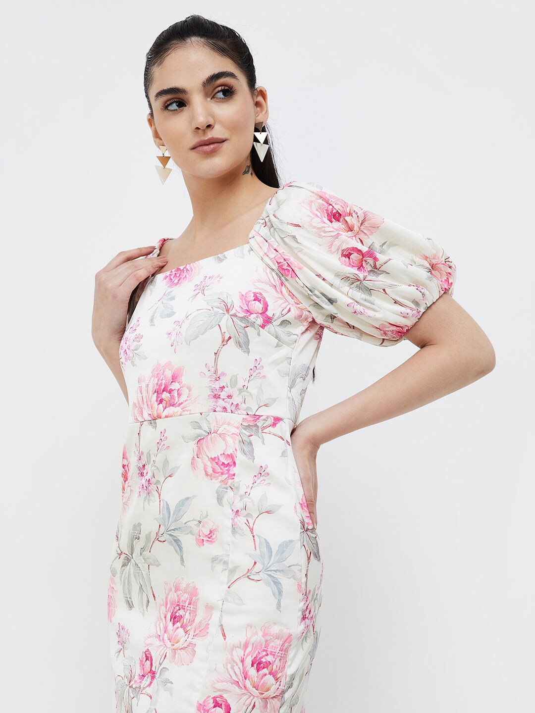 

CODE by Lifestyle Floral Print Sheath Dress, Off white