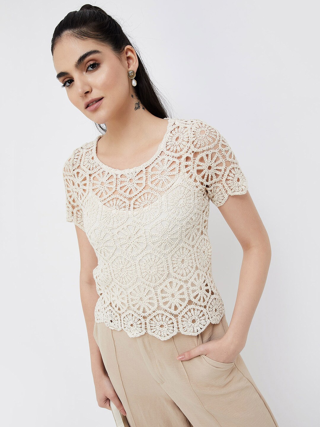 

CODE by Lifestyle Cotton Top, Beige