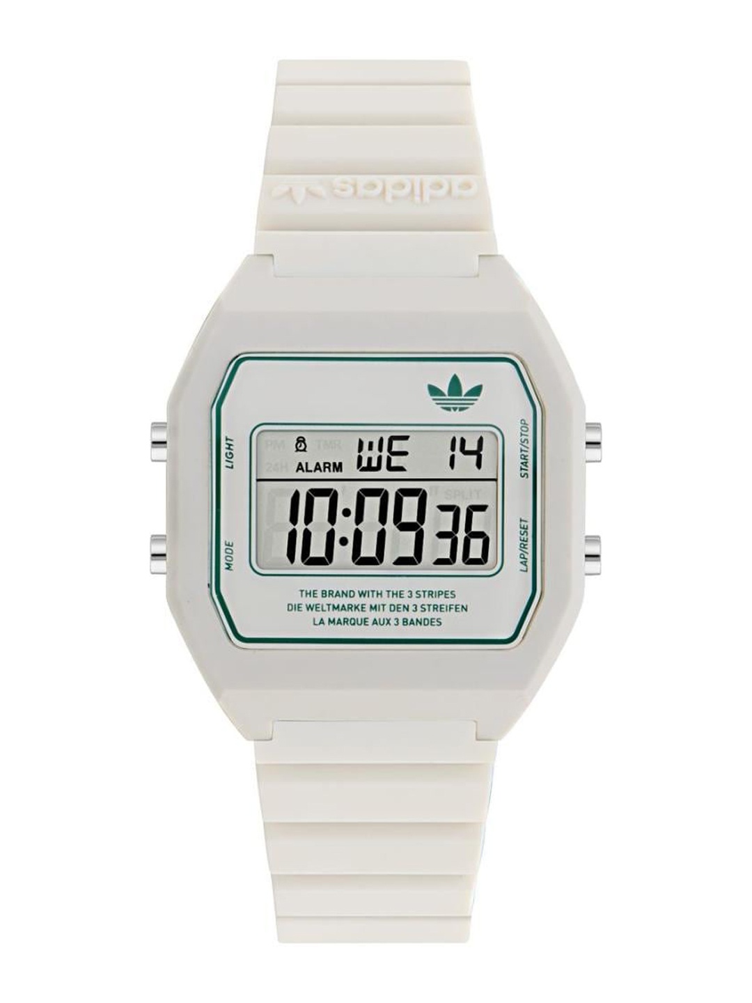 

ADIDAS Originals Unisex Brass Dial & Wrap Around Straps Digital Watch AOST23557, White