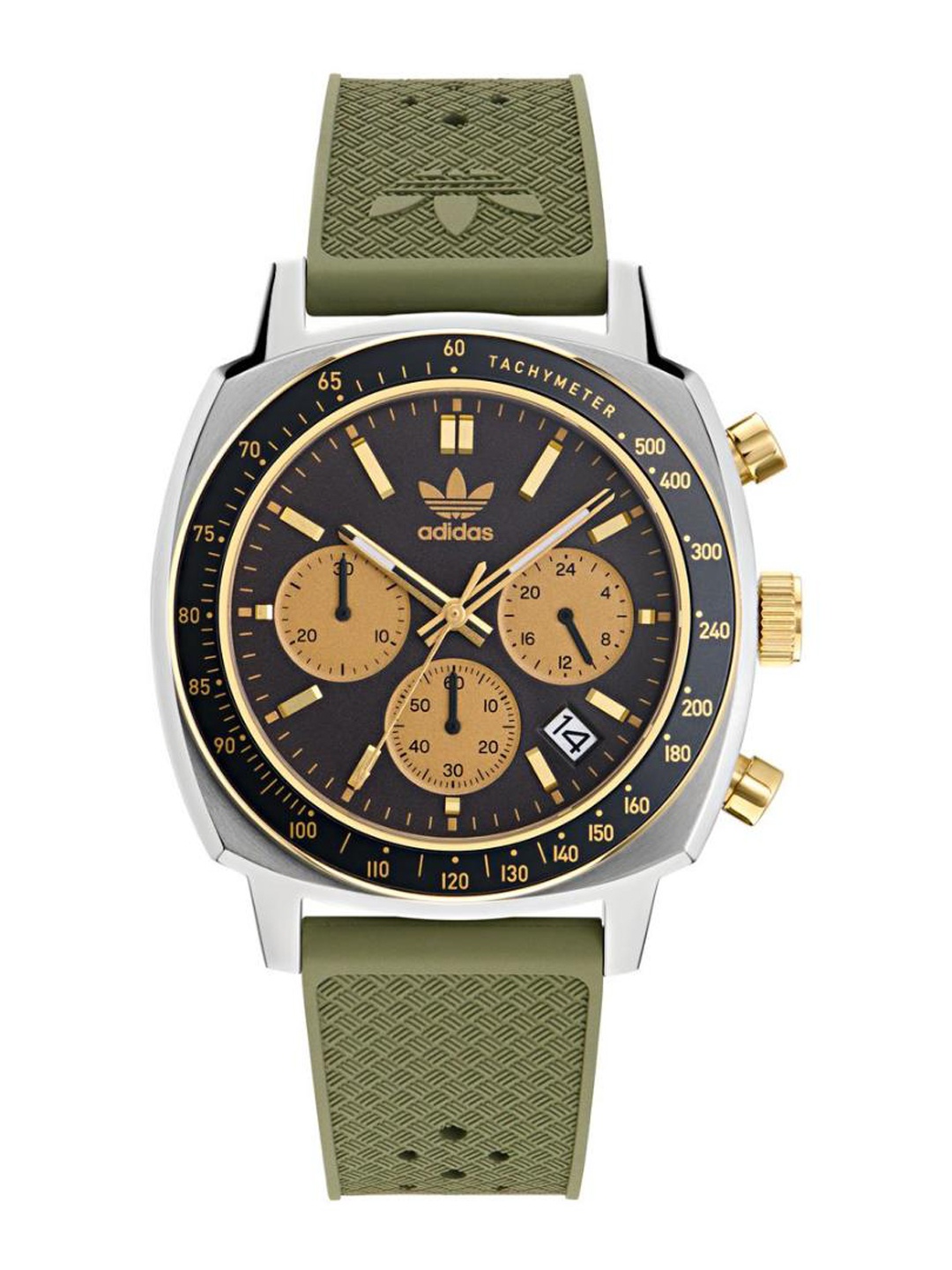 

ADIDAS Originals Unisex Brass Printed Dial & Straps Analogue Watch AOFH23504, Green