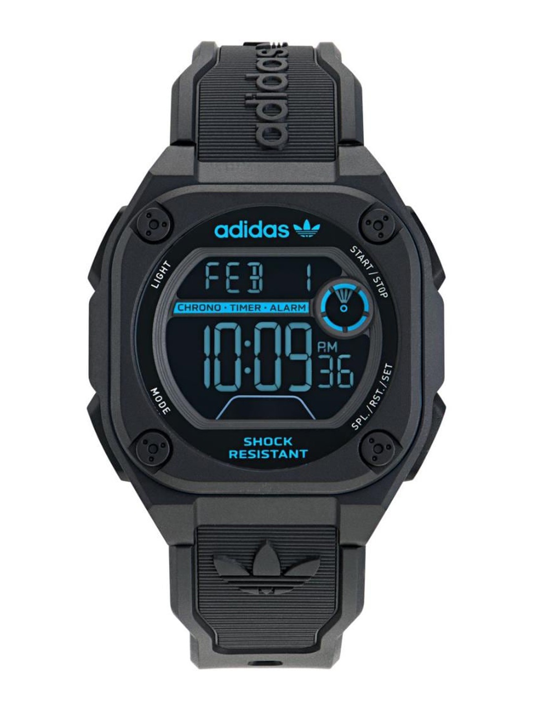 

ADIDAS Originals Unisex Brass Neg Display Dial & Straps Digital Watch AOST23571, Blue