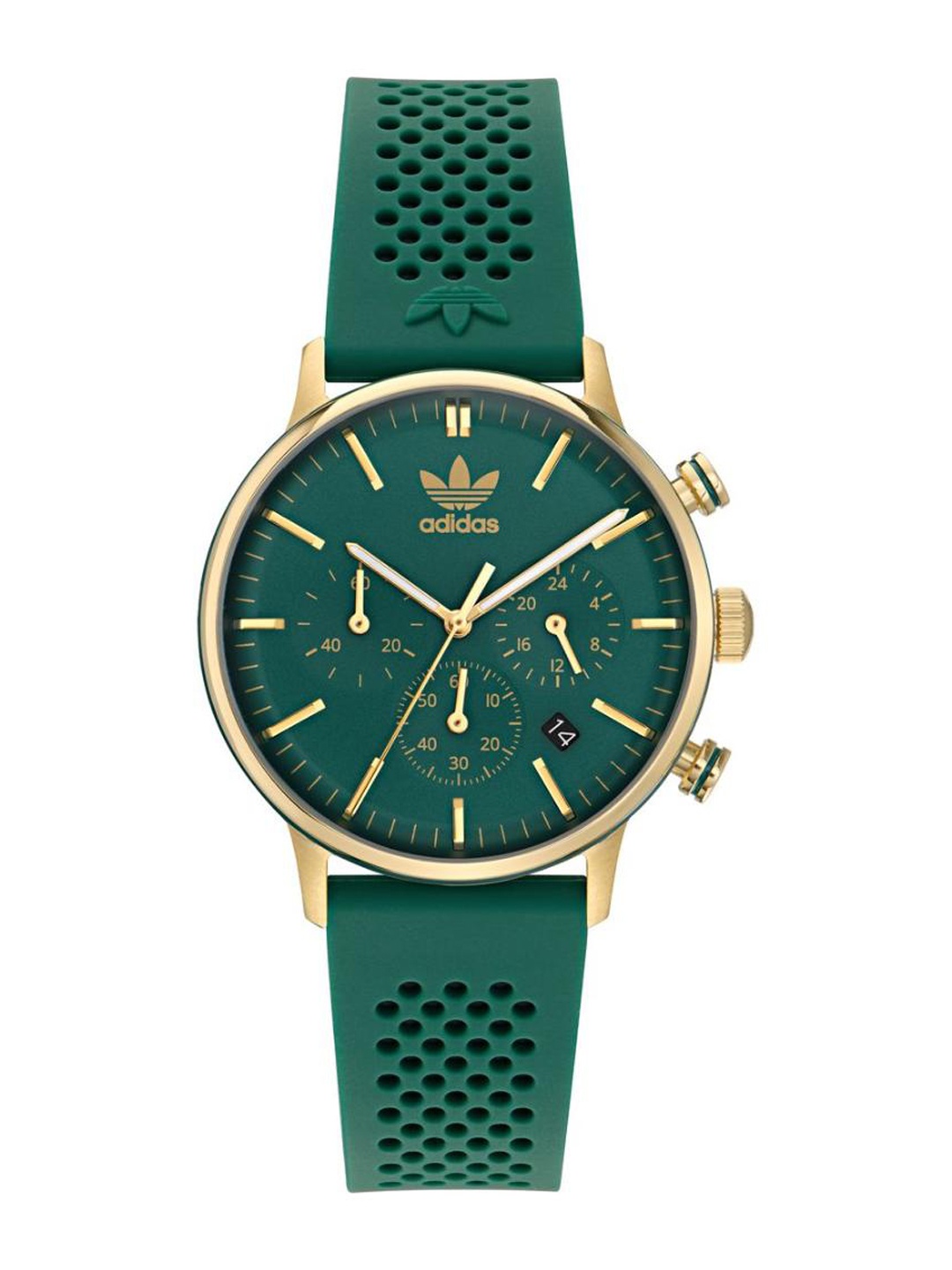 

ADIDAS Originals Unisex Brass Dial & Bracelet Style Straps Analogue Watch AOSY23522, Green