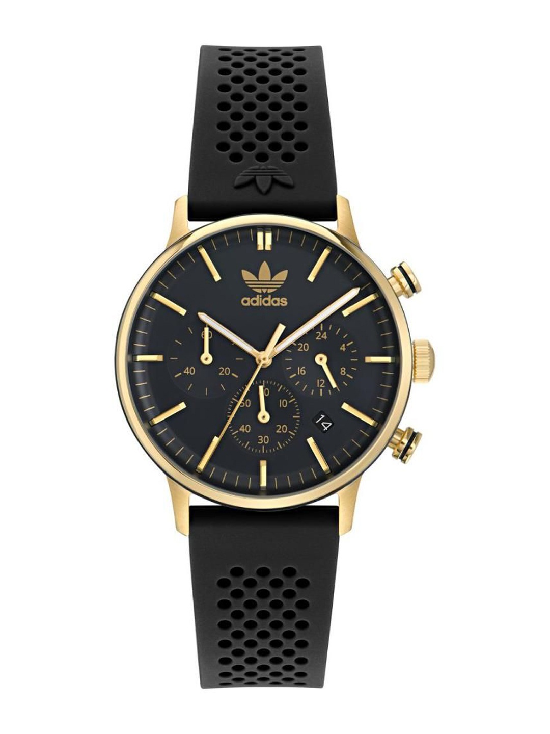 

ADIDAS Originals Unisex Brass Dial & Bracelet Style Straps Analogue Watch AOSY23521, Black