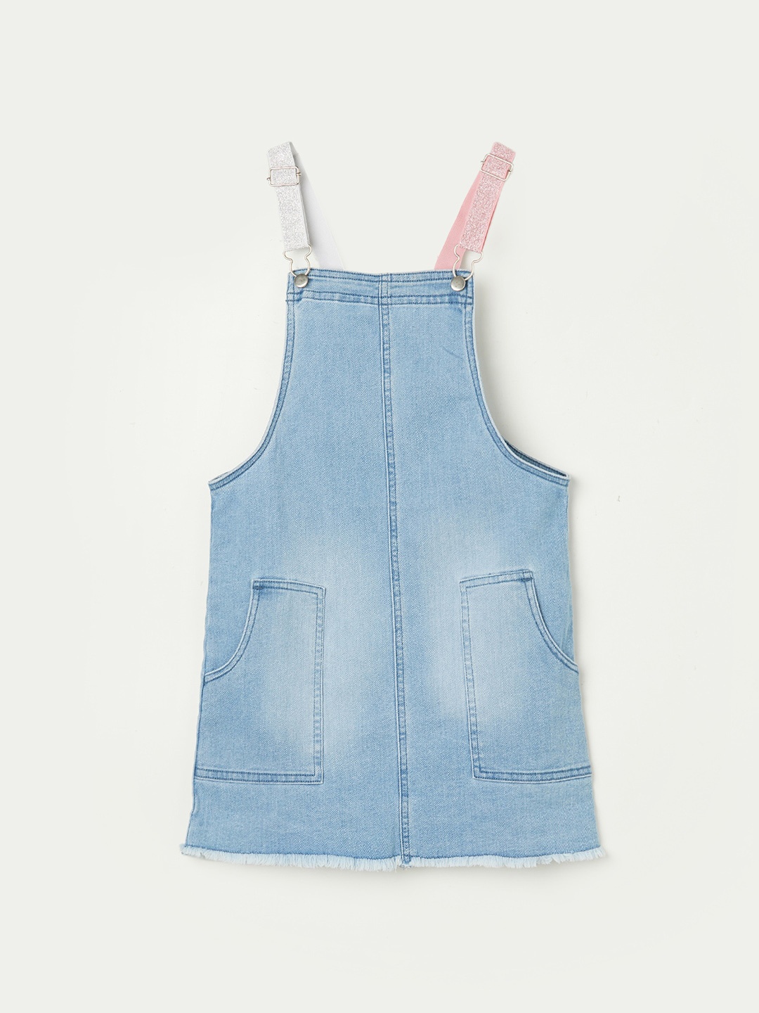 

Fame Forever by Lifestyle Girls Shoulder Straps Sleeveless Cotton Pinafore Dress, Blue