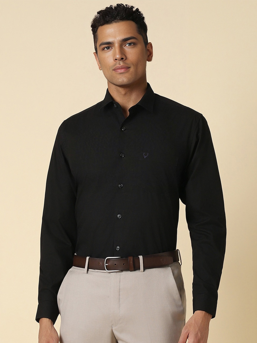 

Allen Solly Slim Fit Cotton Formal Shirt, Black
